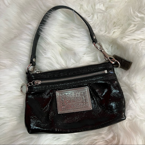mini black coach poppy bag - Picture 1 of 11